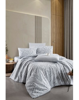 ETEHOMETEX Çift Kişilik Ranforce Pamuklu Lastikli Çarşaflı Nevresim Takımı ZEBRA 8696474232061